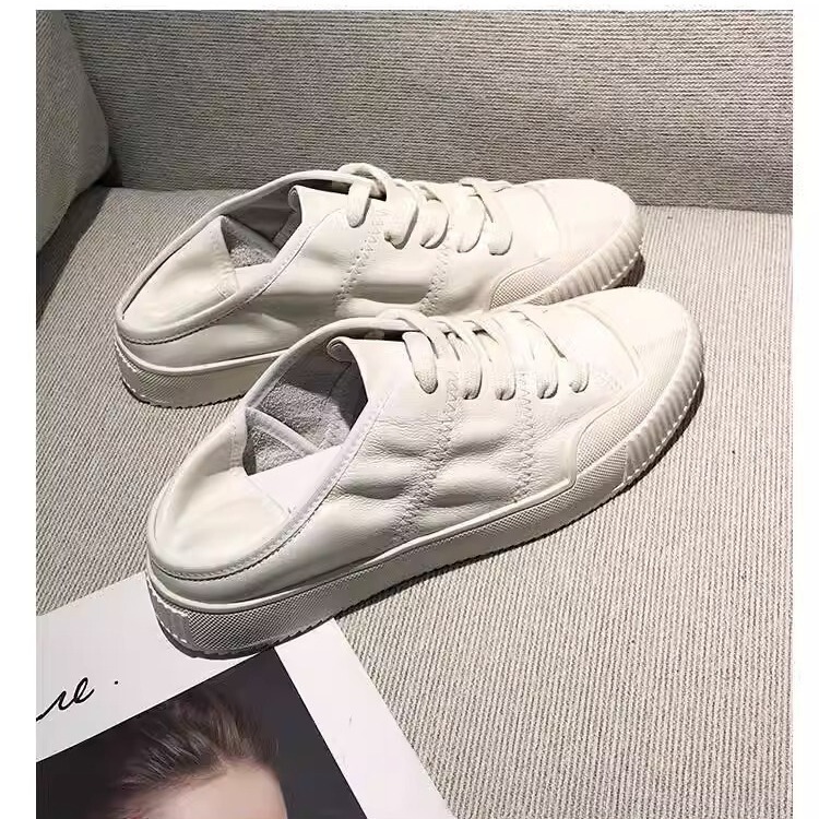 Sheepskin Version of Spot Thick-Soled White Shoes for Women, Versatile, Breathable, Thin, Can Be Stepped on the Heel, Soft-Soled, Soft-Surface Casual Shoes for Women