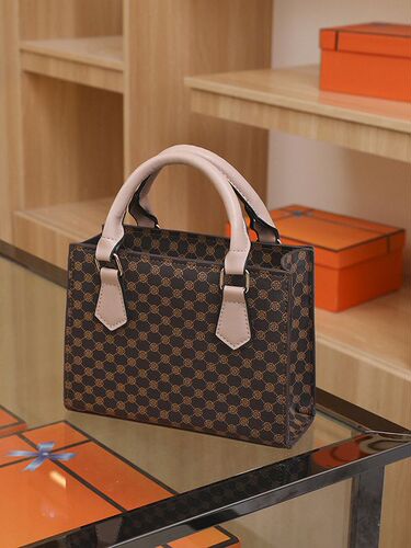 New women's bag  new retro textured handbag, fashionable, casual, simple, plaid, fashionable, single shoulder crossbody bag