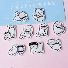 かわいいイラスト風猫アクリルアクセサリーヘアピン靴花diyメーカー卸売りpj1476