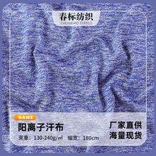 现货全涤阳离子面料130-240g速干功能性运动T恤吸湿排汗针织布料