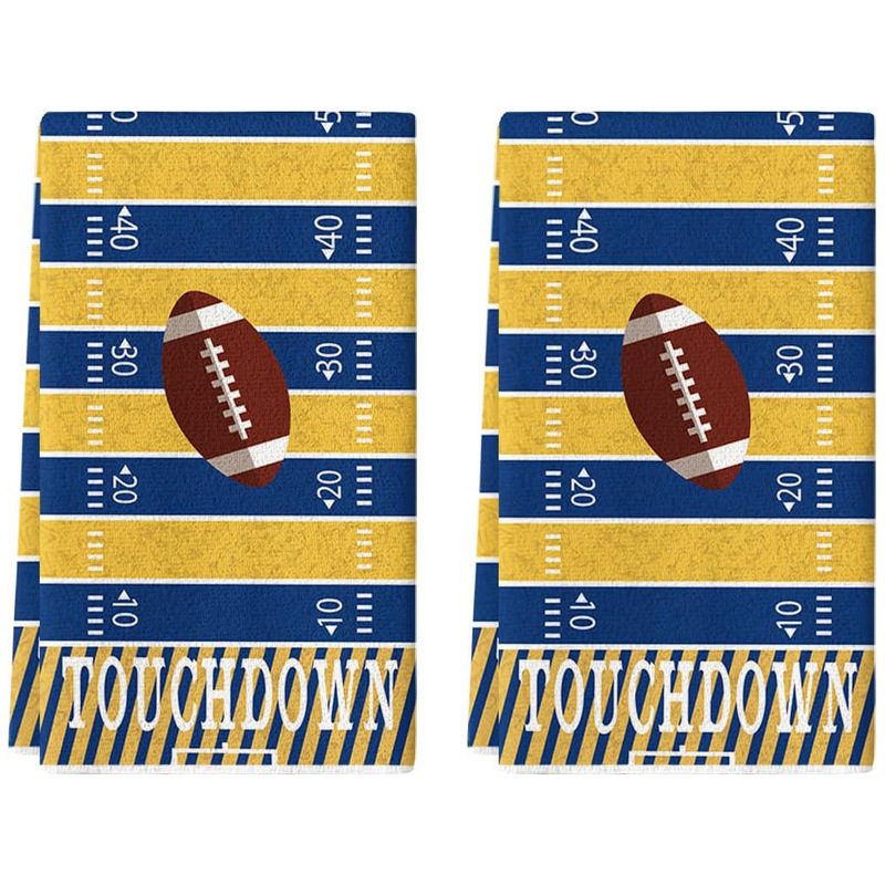 Amazon Temu Yellow Football Kitchen Towel Dish Towel, Farmhouse Autumn Decorative Hand Towel