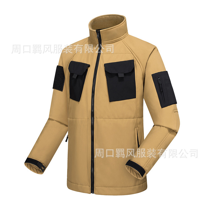 Wind-holding Scarab Outdoor Collar fleece-lined Windproof Soft Shell Men's Military Version Tactical Jacket Special Agent Jacket