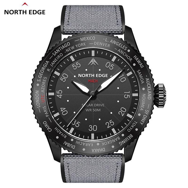 Foreign order wholesale NORTH EDGE MACH light kinetic energy drive quartz watch