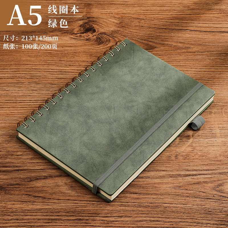 Cuaderno de bobina de negocios personalizado logotipo imprimible simplista cuaderno de bobina cuaderno de notas a5 subcuaderno mayorista