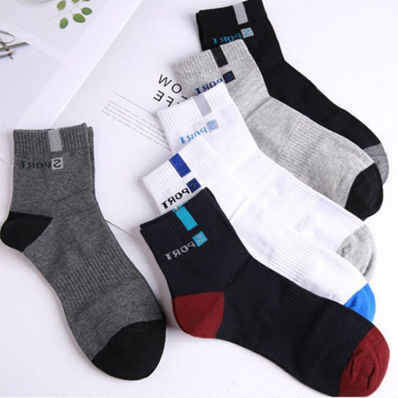 Mojiao Color Matching Men's Socks Cotton Mid-tube Socks Sports Leisure Socks Sweat-absorbing Breathable Fashion Socks Factory Direct Supply