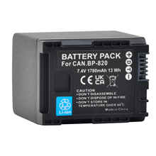 BP-820适用于Canon VIXIA HF G40, HF G30, XA20, XA25 Camcorde