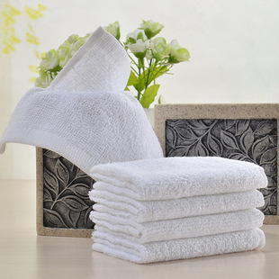 Factory supply cotton white towel wholesale hotel face square cotton KTV restaurant soft towel