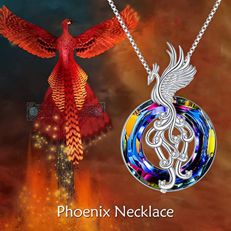 New Firebird Crystal Pendant Necklace Women's Colorful Phoenix Earrings 87 815GW5iSSYL._AC_UY535_