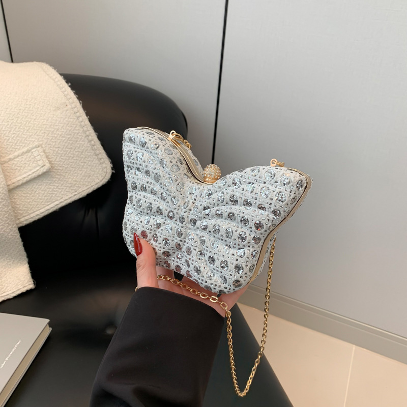 Moda de moda cadena mariposa bolso femenino 2024 nuevo bolso de hombro personalizado mini bolso de mensajero casual de primavera