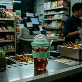 食品级透明塑料水杯酸奶杯早餐杯加厚耐用易清洗收纳保鲜杯