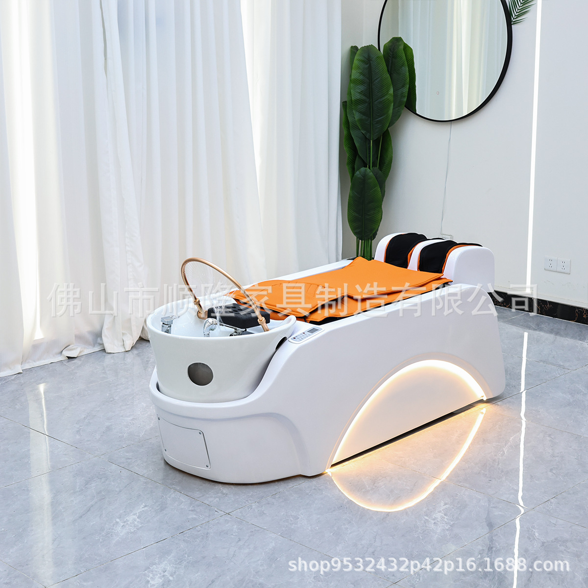 Cama de champú de masaje eléctrico automático de alta gama de comercio exterior 2025 Peluquería especial para peluquería