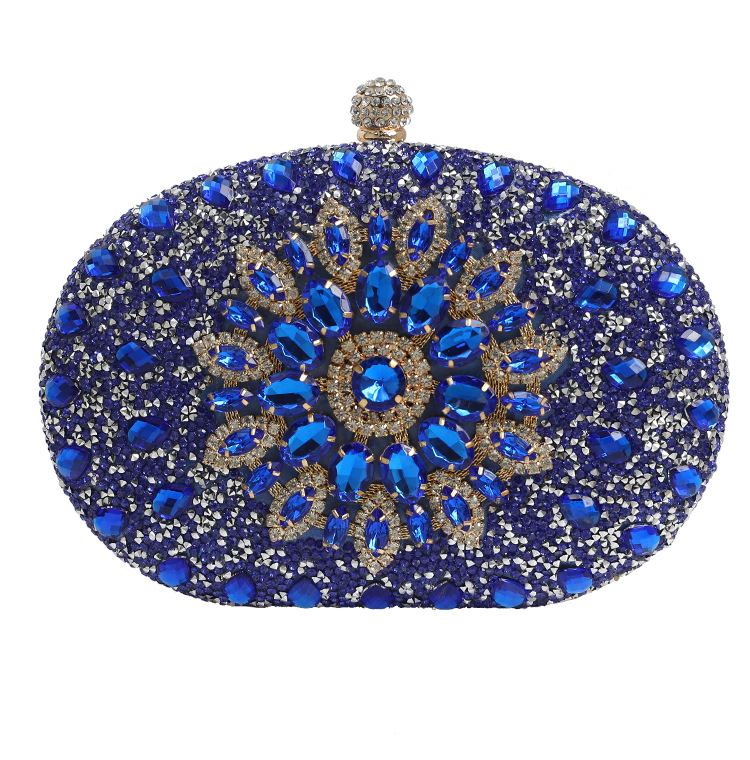 Frau Alle Jahreszeiten Strass Blume Klassischer Stil Oval Offen Abendtasche display picture 3