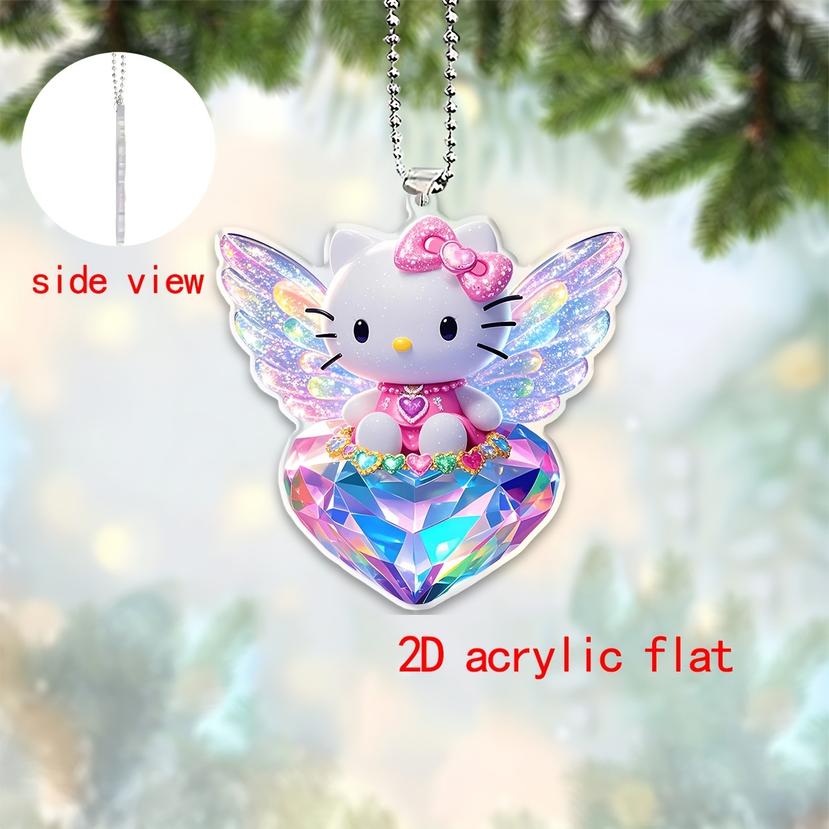 Crystal Love Acrílico Adornos Adecuado para espejos retrovisores Adornos de moda para automóviles Colgante de mochila Accesorios de llavero image 3