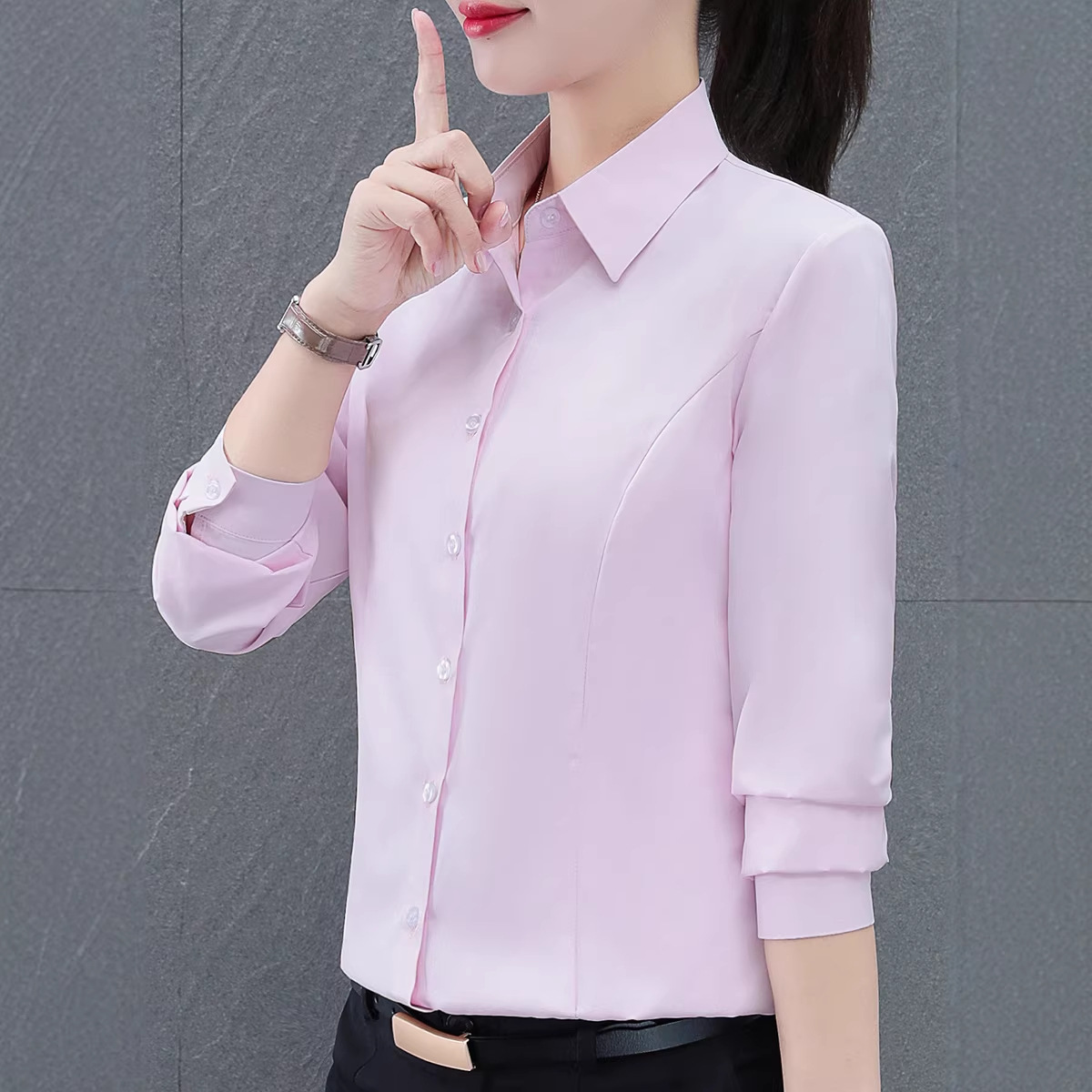 Professional Women's Long-Sleeve Shirt 2026 Spring and Autumn New Slim-Fit Versatile Youthful Fashion Comfortable Workwear Top