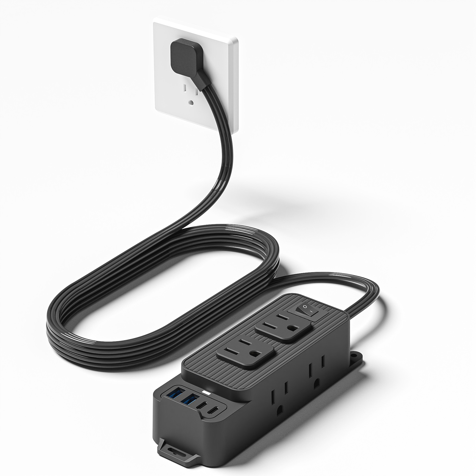 跨境供应美规专用孔接线插座C口桌面插板排插带USB多孔位美标插排