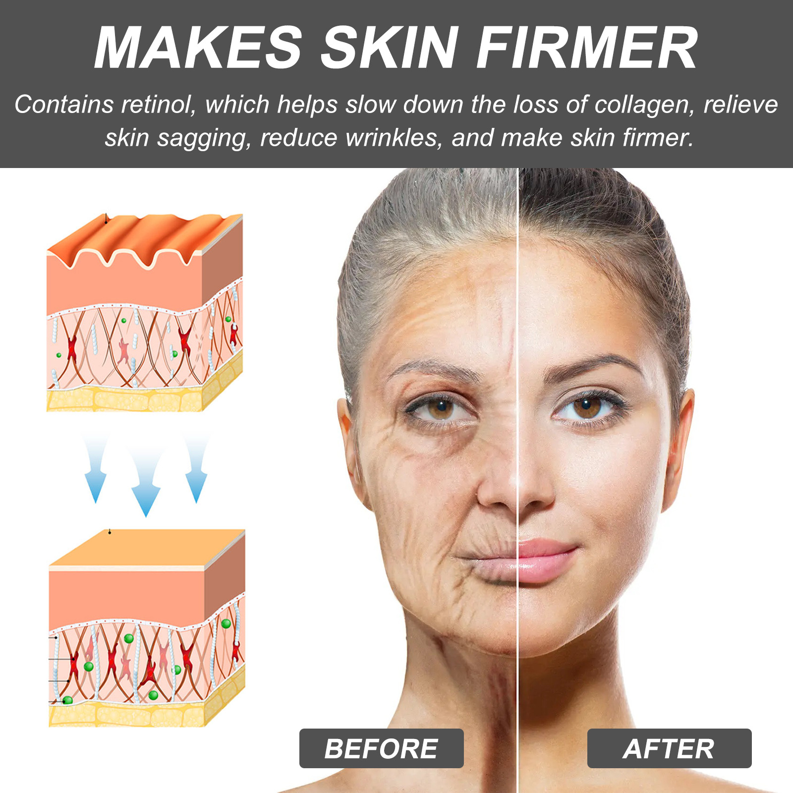 Jayswing Collagène Rétinol éclaircit les ridules, éclaircit les entreprises, blanchit la peau, crème pour le visage anti-rides_voghion.com