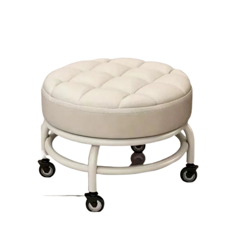 Universal Wheel Small Stool Cheap Lazy Sliding Stool Chair Subnet Red Backrest Waist Protection Swivel Chair Daily Floor Pulley Stool