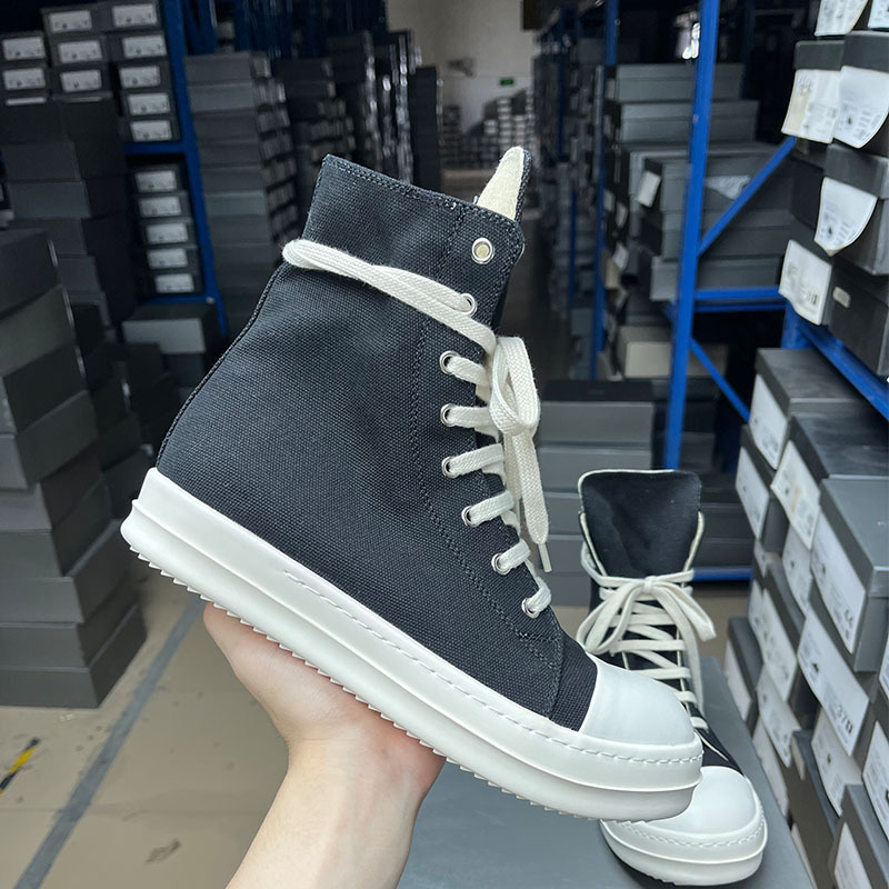 High-Top Men's Canvas Shoes with Thick Soles, Height-Increasing Sneakers, Women's Fashionable Versatile Internet Celebrity Style Ro Short Boots, Autumn Trendy Brand for Men