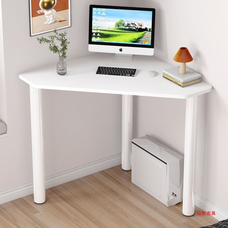 Computer Desk for Home Use, Small Apartment Mini Office Desk, Corner Curved Simple Modern Triangular Corner Desk
