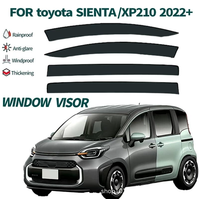 Suitable for Toyota Sienta Xp210 Window Visor, Thickened Car Window Rain Shield Strip (Rain shield) - brown-translucent-cross-border-precision-printing-can-be-labeled-sienta-mk3-xp210-2022-206-no-bright-strip-rain-shield