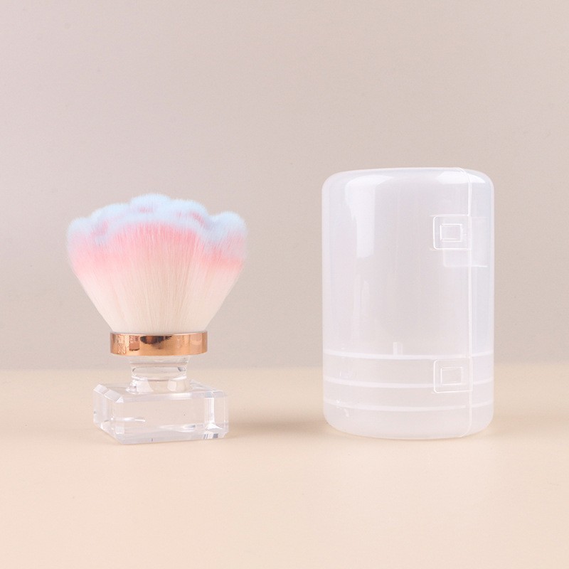 Brocha para Polvo de Manicura y Maquillaje de Nylon Suave para Limpieza de Uñas y Colorete