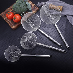 Stainless steel colander Household hot pot spoon leaky frying noodles spicy hot hot dumplings filter big fence large kitchen
