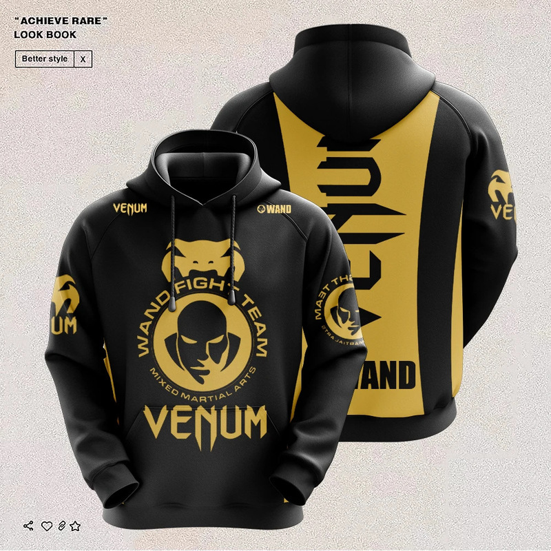 2023 men's boxing training hoodie top printed 3D round neck slim casual zipper sports matching shirt