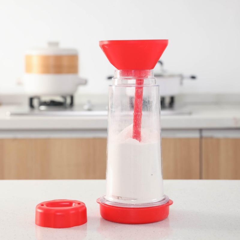 Nueva licuadora de harina tamiz giratorio de harina de mano taza utensilios para hornear en el hogar de plástico tamiz de harina semiautomático