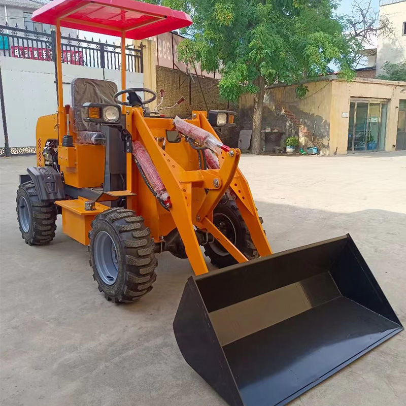 小型四轮改装铲车喂养上料前翻斗车举高3米装载机操作简单