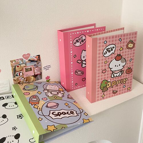 ins original graffiti puppy cute cartoon A5 loose-leaf photo album star chasing hard shell three-inch card album photo album storage album