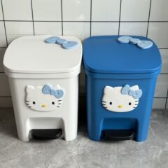 新款kt猫垃圾桶家用卫生间脚踏式带盖可爱客厅卧室收纳大容量简约