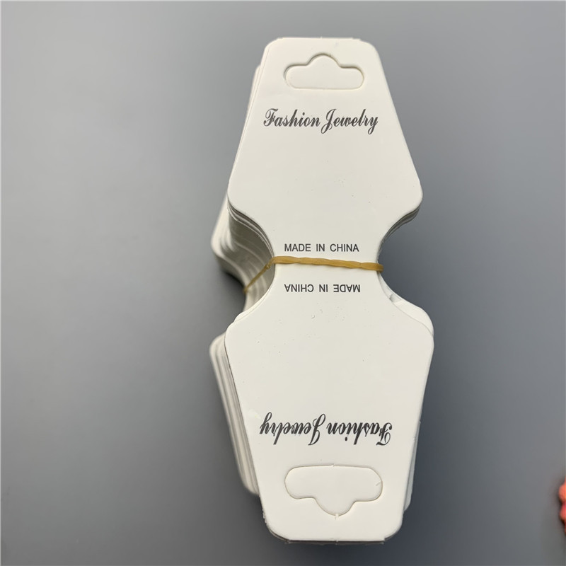 kp564约200张3.5*8.7白色发圈小卡纸英文皮筋卡片饰品DIY饰品包装