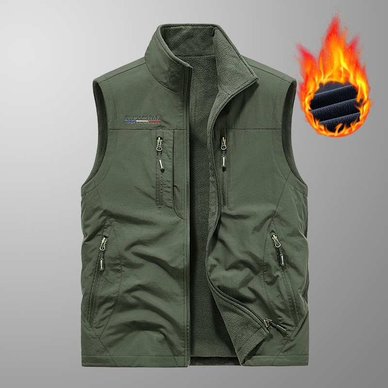 Verde militar de doble cara con terciopelo