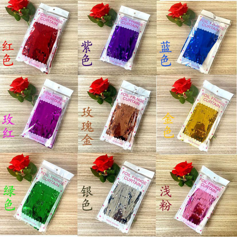 Cortina de lluvia con borlas para bodas, cumpleaños, cortinas para puertas, decoración de salas de boda, cortina de lluvia de 1*2 metros al por mayor para celebraciones de bodas.