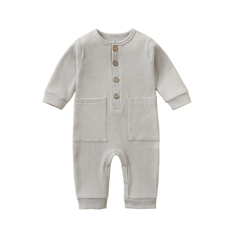 Casual Classic Style Solid Color Cotton Baby Rompers display picture 2