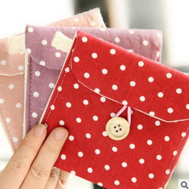 Korean polka dot sanitary napkin bag, sanitary napkin storage bag, coin purse for sanitary napkins
