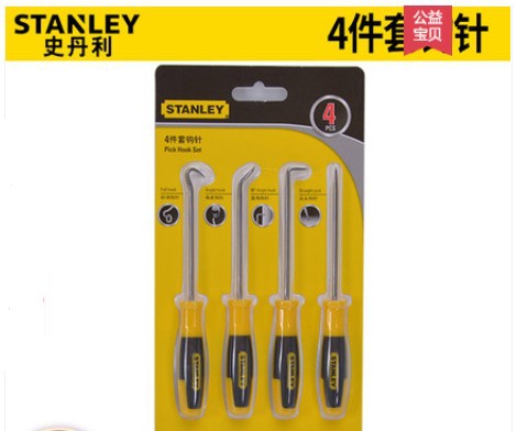 史丹利钩针尖头角度直角钩针划针4件套标准角度直角82-115-23工具