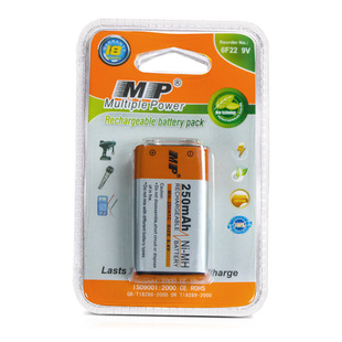 �S��ֱ�N���QMPӢ�İ�9V 250mAh 6F22�ӯB늳��f�ñ�懚���늳�