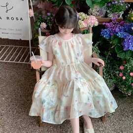 女童连衣裙夏装薄款2026新款韩版中大童碎花裙甜美女孩洋气公主裙