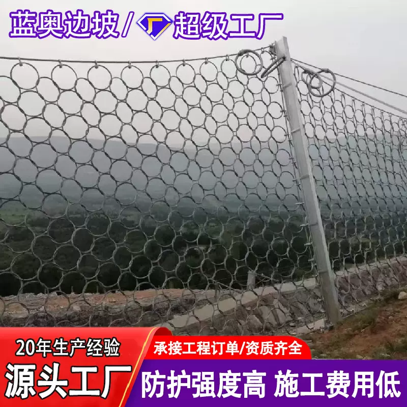 被动防护网 山体滑坡sns柔性钢丝绳网主动被动边坡防护网绞索网