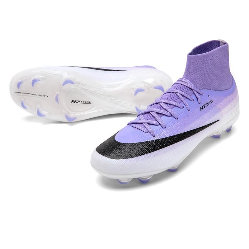 Zapatillas de Fútbol de Cuello Alto para Niños 17 de TPU y Malla para Césped Artificial