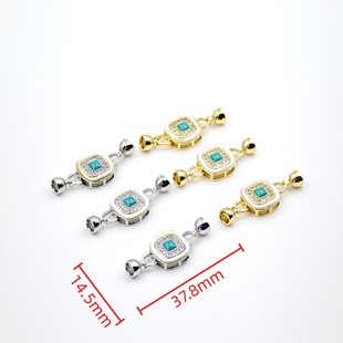 18K Gold Inlaid Zircon O-Shaped Shell Buckle Rose Heart Buckle Sweater Chain Connection Finishing Buckle DIY Jewelry Accessories