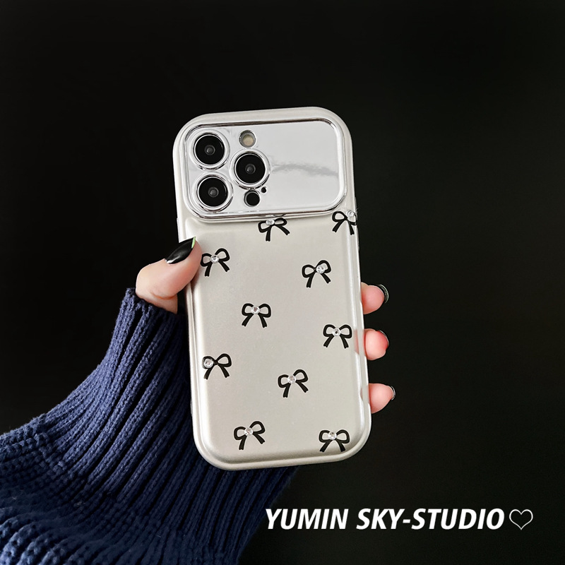 Minimalist ins bow suitable for iPhone 14 promax Apple 15 phone case 12 new soft 13 premium feel_voghion.com