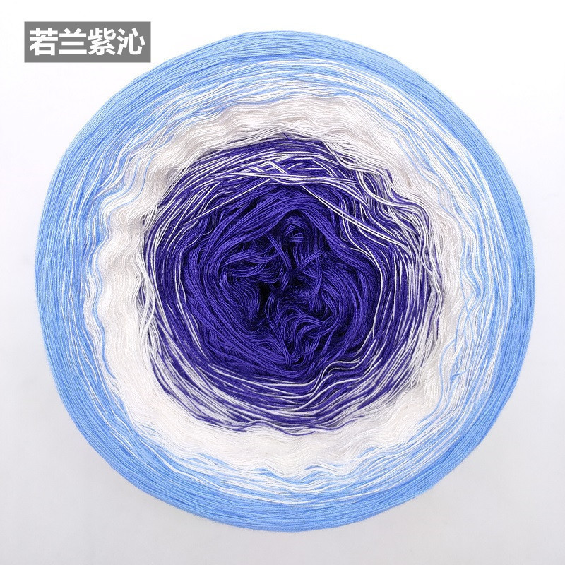 春夏蕾丝棉纯棉线彩虹蛋糕线渐变手工编织毛线披肩棒针钩针线|undefined