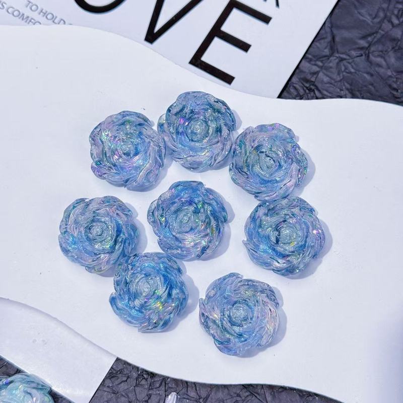 树脂配件批发diy饰品配饰【玫瑰花苞】悬浮萤火虫夜光-洞洞鞋盲袋|undefined
