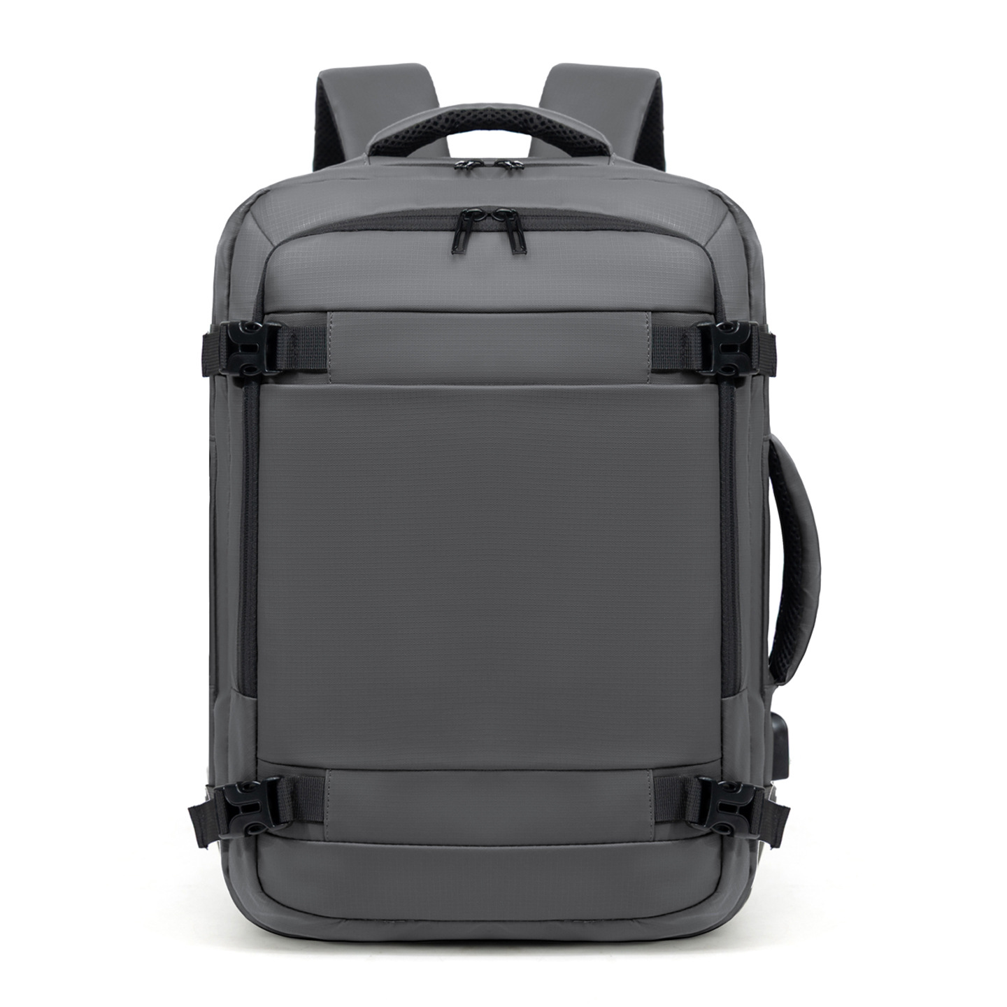 Otoño mochila de ocio de negocios de gran capacidad de color sólido USB anti-derramamiento bolsa de computadora colgar tirón bolsa de viaje de negocios