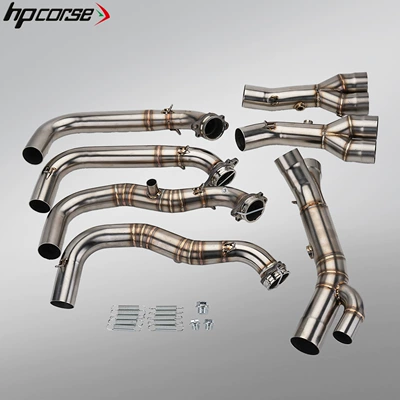 section for non-destructive installation, Motorcycle exhaust pipe