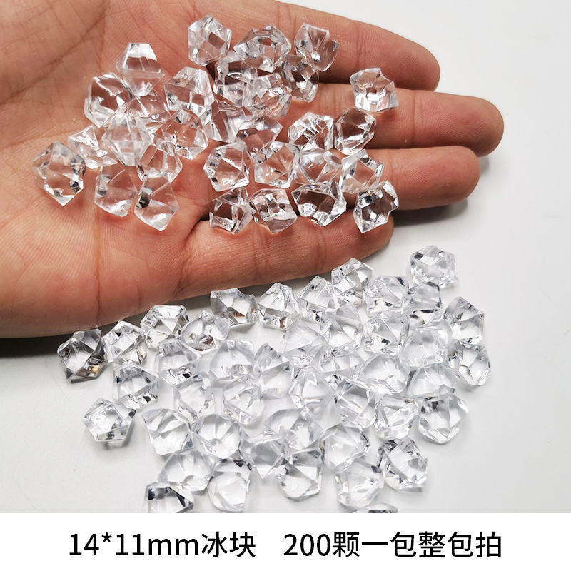 Cubo de hielo falso acrílico simulación cubo de hielo cuadrado transparente partículas de hielo de plástico Barra de piedra de cristal accesorios de tiro
