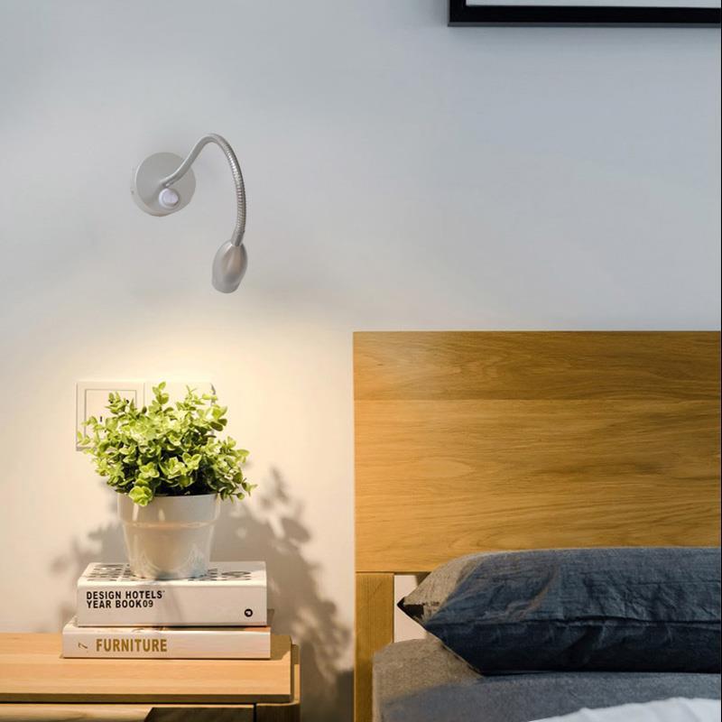 Vitrina de tienda, lámpara de noche, lámpara LED de lectura de pared con interruptor, lámpara de lectura, foco de manguera montado en superficie regulable