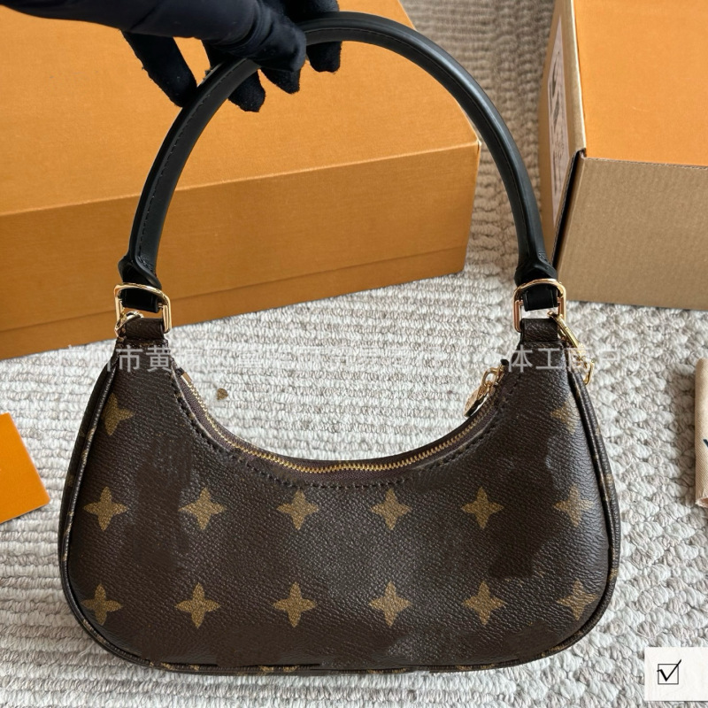 跨境新款驴家经典老花链条腋下包时尚百搭单肩斜挎女包M25223对版|undefined